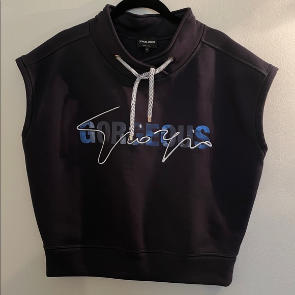 NWT Giorgio Armani “Gorgeous” Black Sweatshirt size EU 42 - Picture 3 of 10